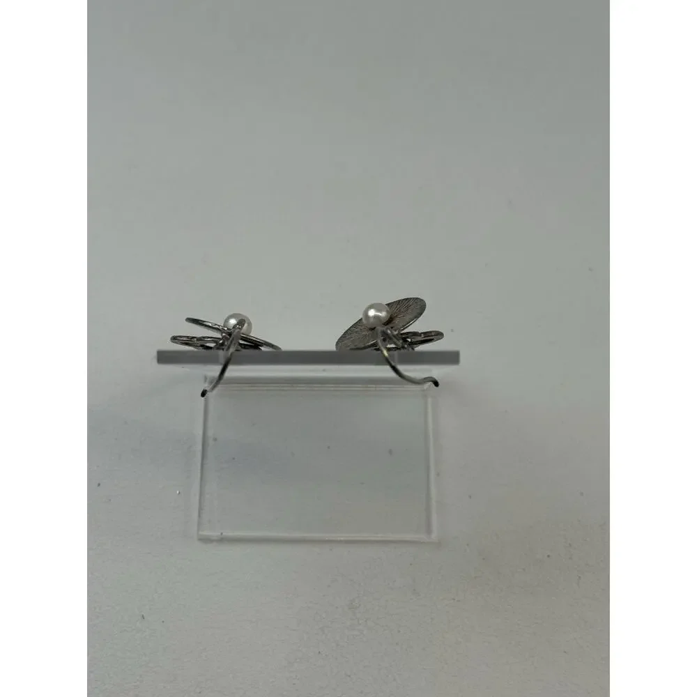 Didae Israel Sterling Silver Hook Pierced Earrings Real Pearl